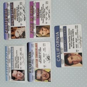 FUN Driver's License Lot 5 Hanks Kidman Clooney Bush Timberlake L👀K